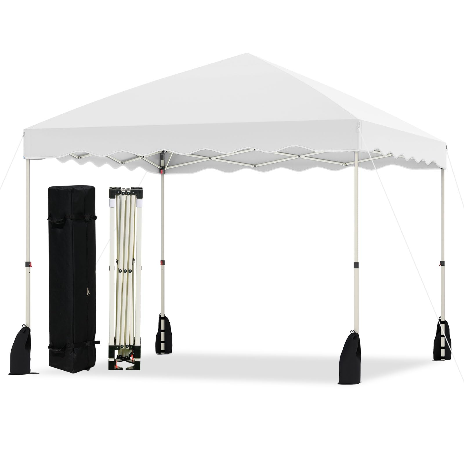 Tangkula 10x10 FT Pop Up Canopy UPF50+ Easy Set up Instant Tent with Wheeled Bag